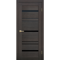 Дверь межкомнатная ламинированная Сибирь Профиль Lite doors L13 Венге, стекло черное